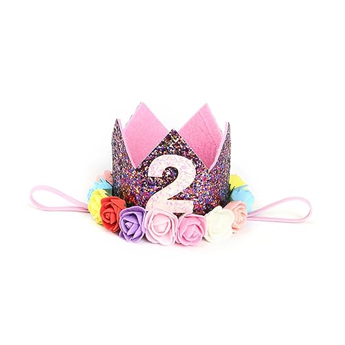 SAFIGLE Geburtstagskopfschmuck Kronenhut ?umsfeier Krone Tiara Stirnb?nder M? Geburtstag Tiara Erstes Geburtstag Stirnband Kinder Haarschmuck Crwon Stirnband Rosen Baby Kopfbedeckung von SAFIGLE