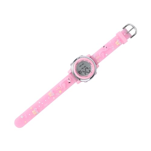 SAFIGLE elektronische Uhr wasserdichte Uhren Geschenk für Kinder led Armbanduhr kinderuhren D Uhr Digitaluhr Kinder schauen zu 3D-Cartoon-Uhr Anzahl Anschauen Schüler Rostfreier Stahl Rosa von SAFIGLE