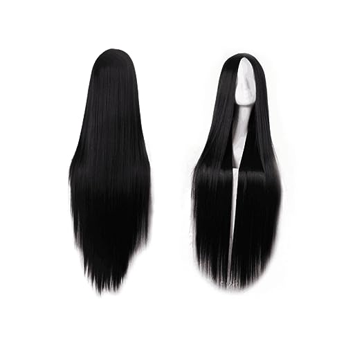 SAFIGLE lange glatte Haarperücke perücken Gerade Haarperücke Haarhaube Spitzenhaarperücke Frauen Haarperücke Schwarz von SAFIGLE