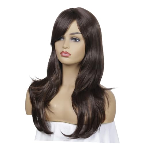 SAFIGLE Lange Perücke Für Damen Mit Lockigem Haar Modische Haarbedeckung Aus Strapazierfähigem Material Naturgetreue Optik Für Party Und Alltag von SAFIGLE