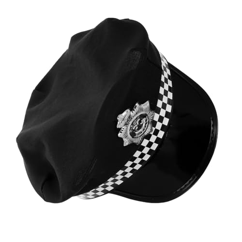 SAFIGLE Polizeihut Für Erwachsene Kariert Achteckiger Flat-top-hut Für Halloween-kostüme Und Rollenspiele Langlebiges Material von SAFIGLE