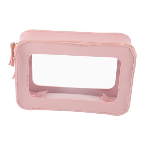 SAFIGLE wasserdichte Transparente PVC Make Up Tasche in Tragbare Kosmetiktasche mit Vielseitigem Organizer für Damen für Reisen Outdoor und Alltag Kompakte Schminktasche mit Münzfach von SAFIGLE