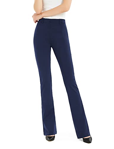 SAFORT Bootcut Yogahose für Damen, 71,1 cm, 76,2 cm, 81,3 cm, 86,4 cm, Schrittlänge mit Taschen, hohe Taille, Caprihose, Stretchhose für die Arbeit, blau, M von SAFORT