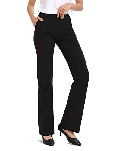 SAFORT Business Stretch Bootcut Yoga Hose für Damen Tall/Lang mit 71cm/76cm/81cm/86cm Schrittlänge, 2 Taschen - Schwarz - XXL von SAFORT