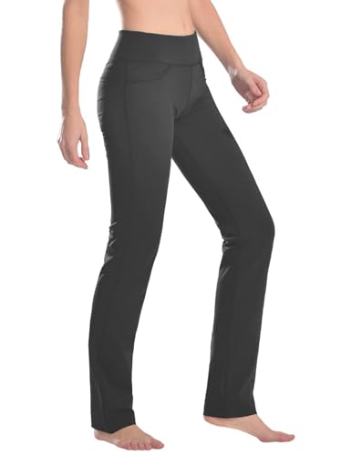 SAFORT Damen Yogahosen Gerade Geschnittene Für Yoga Jogginghose, 4 Hosentaschen Freizeithose, 160cm -182 cm, Grau, L von SAFORT