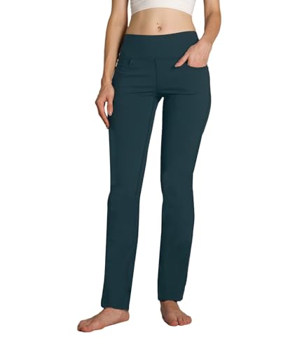 SAFORT Damen Yogahosen Gerade Geschnittene Für Yoga Jogginghose, 4 Hosentaschen Freizeithose, 160cm -182 cm, Stein Blau, S von SAFORT