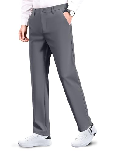 SAFORT Golfhose Herren bequem Chino Hose leicht Business Hose Herren Stretch Anzughose mit 4 Taschen Büro Causal Freizeit, Hellgrau, 81cm von SAFORT