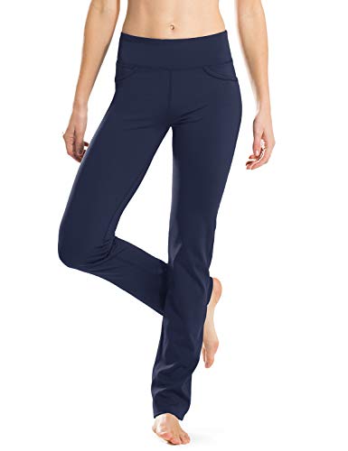 Safort Damen Yoga-Kleid mit geradem Bein, Stretch, mit Taschen für die Arbeit, normale Höhe, 71,1 cm/76,2 cm/81,3 cm/86,4 cm, blau, Klein von SAFORT