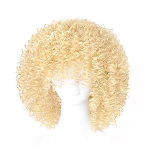 10,6 Zoll Kurze Große Rolle Explosive Kopfbedeckung Flauschige Rolle Perücke Weibliches Lockiges Big Bouncy Haar for Cosplay Party von SAFWEL