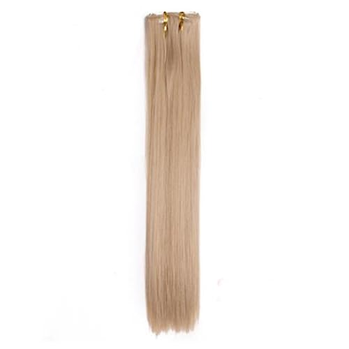 Clip-in-Haarverlängerung, lange, glatte synthetische Haarteile mit schütterem Haar, zusätzliches Haar for Frauen, Kinder, Mädchen, Partys (Color : Gold A) von SAFWEL