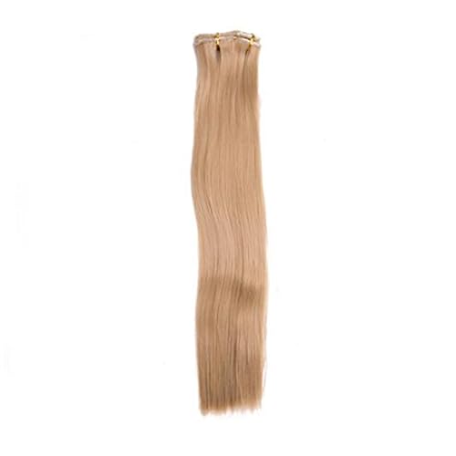 Clip-in-Haarverlängerung, lange, glatte synthetische Haarteile mit schütterem Haar, zusätzliches Haar for Frauen, Kinder, Mädchen, Partys (Color : Gold C) von SAFWEL