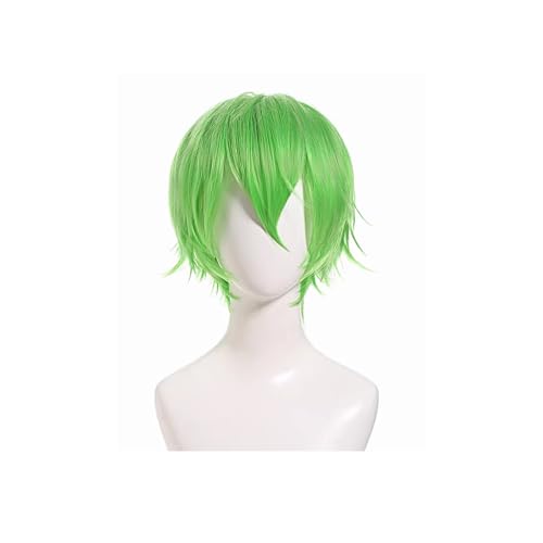 Kurze gerade Perücke for Männer, hitzebeständige synthetische Perücke und flauschiges süßes Haar for Frauen for die tägliche Dekoration von Geburtstagsfeiern und Hochzeiten (Color : Green, Size : 30 Kurze gerade Perücke for Männer, hitzebeständige synthetische Perücke und flauschiges süßes Haar for Frauen for die tägliche Dekoration von Geburtstagsfeiern und Hochzeiten (Color : Green, Size : 30 von SAFWEL