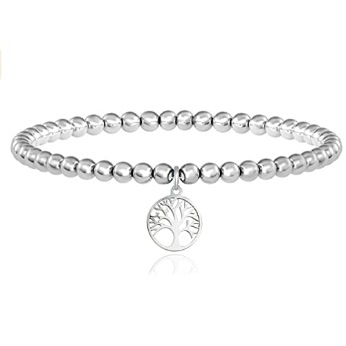 SAGA GIOIELLI® Damen-Armband Kugeln Baum Des Lebens Herz Sterne Stahl, Legierter Stahl von SAGA GIOIELLI