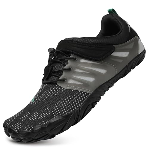 SAGUARO Barfußschuhe Damen Fitnessschuhe Herren Barfussschuhe Schnell Trocknend Traillaufschuhe rutschfest Unisex Aquaschuhe Atmungsaktiv Leicht Sommer Outdoor Wasserschuhe Dunkelschwarz 36 EU von SAGUARO