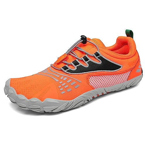 Barfussschuhe Frauen Schnell Trocknend Trail Laufschuhe Herren Leicht Barfußschuhe Damen Outdoorschuhe Orange Gr.36 von SAGUARO