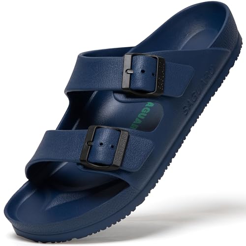 Clogs Mann Komfortabel Pantoletten Frau Weich Garten Hausschuhe Flexibel Slippers Unisex Erwachsene Sandale Sommer Clogs, Haus Blau 45 EU von SAGUARO