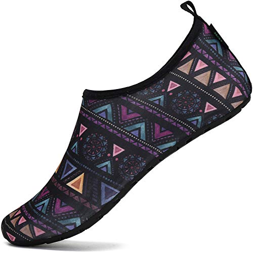 Herren Surfschuhe Komfortabel Leichte Atmungsaktiv Badeschuhe Gemütlich Wasserschuhe Water Shoes Schnell Trocknend Schuhe Barfuß Yoga Beach Drinnen Draußen, Meer Violett 38/39 von SAGUARO