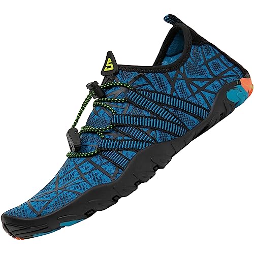 SAGUARO Badeschuhe Damen Herren Wasserschuhe Schwimmschuhe Schnelltrocken Aquaschuhe Strandschuhe Leicht Neoprenschuhe Surfschuhe rutschfeste Tauchschuhe Wassersportschuhe Stil 3:Blau Gr.36 EU von SAGUARO