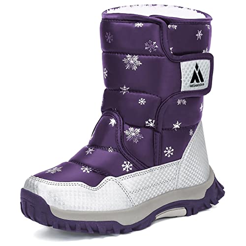 SAGUARO Kinder Schneestiefel Warm gefütterte Winterstiefel Winter Winterschuhe Snowboots für Jungen Mädchen, Lila, 36 EU von SAGUARO