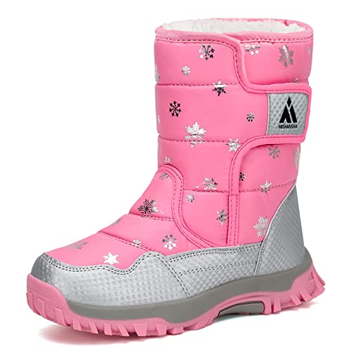 SAGUARO Kinder Schneestiefel Warm gefütterte Winterstiefel Winter Winterschuhe Snowboots für Jungen Mädchen, Rosa, 31 EU von SAGUARO