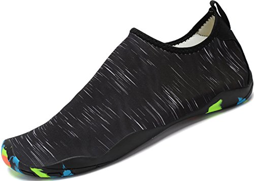 SAGUARO Unisex Badeschuhe Aquaschuhe Wasserschuhe Schwimmschuhe Weiche Atmungsaktiv Leicht rutschfest Schuhe für Damen Herren,Schwarz 40 von SAGUARO