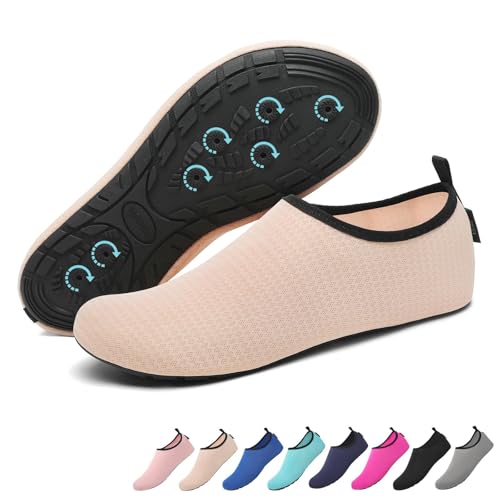 SAGUARO Badeschuhe Herren Wasserschuhe Damen rutschfeste Barfuß Schwimmschuhe Strandschuhe Neoprenschuhe für Meer Schwimmen Steinstrand Surfen Aprikose Gr.42/43 SAGUARO Badeschuhe Herren Wasserschuhe Damen rutschfeste Barfuß Schwimmschuhe Strandschuhe Neoprenschuhe für Meer Schwimmen Steinstrand Surfen Aprikose Gr.42/43 von SAGUARO