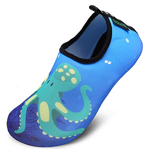 SAGUARO Aquaschuhe Kids Leicht Schwimmschuhe Casual Strandschuhe Baby Surfschuhe für Wasserspielplatz,Krake Blau,20/21 von SAGUARO