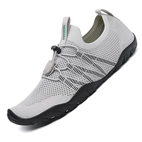 SAGUARO Atmungsaktiv Traillaufschuhe Herren Damen Weich Fitnessschuhe Schnell Trocknend Wasserschuhe Grau 43 EU von SAGUARO