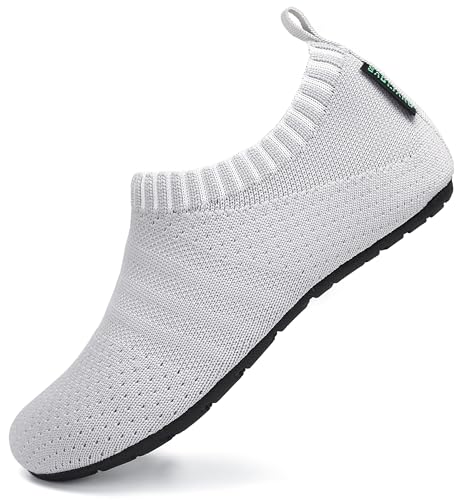 SAGUARO Hausschuhe Kinder Jungen Hüttenschuhe Mädchen Pantoffeln Barfußschuhe Leicht Rutschfest Slipper Weich Kleinkinder Schuhe Stil:083 Grau,Gr.26/27 EU von SAGUARO