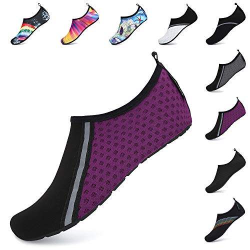 SAGUARO Unisex Badeschuhe Outdoor Schnell Trocken Wasserschuhe Damen Sommer Aquaschuhe Frauen Surfschuhe Männer Barfußschuhe für Herren Leicht Violett 36/37 EU von SAGUARO