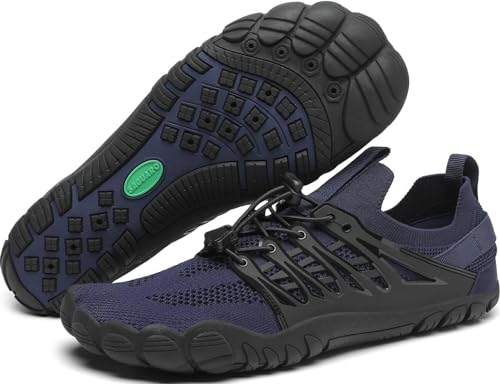 SAGUARO Badeschuhe Damen Herren Wasserschuhe Leicht Schwimmschuhe Schnell Trocknend Atmungsaktiv Strandschuhe Aquaschuhe rutschfeste Outdoor Barfußschuhe für Frauen Männer, Marineblau, 42 EU von SAGUARO