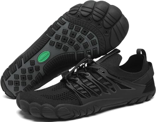 SAGUARO Badeschuhe Damen Herren Wasserschuhe Leicht Schwimmschuhe Schnell Trocknend Atmungsaktiv Strandschuhe Aquaschuhe rutschfeste Outdoor Barfußschuhe für Frauen Männer, Charcoal Schwarz, 45 EU von SAGUARO