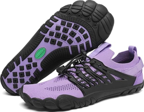 SAGUARO Badeschuhe Damen Herren Wasserschuhe Leicht Schwimmschuhe Schnell Trocknend Atmungsaktiv Strandschuhe Aquaschuhe rutschfeste Outdoor Barfußschuhe für Frauen Männer, Iris Violett, 37 EU von SAGUARO
