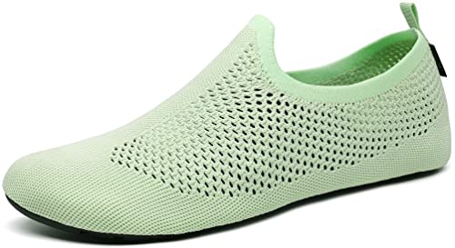 SAGUARO Badeschuhe Damen Herren Wasserschuhe Leicht rutschfest Schwimmschuhe Weich Schnell Trocknend Strandschuhe Atmungsaktiv Bequem Aquaschuhe Ultraleicht Flache Barfußschuhe, Grün 44/45EU von SAGUARO