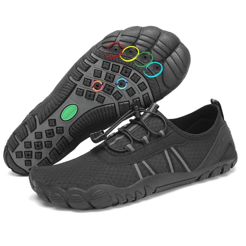 SAGUARO Badeschuhe Damen Wasserschuhe Herren Schwimmschuhe Schnelltrocknende Aquaschuhe Barfußschuhe Strandschuhe rutschfeste Neoprenschuhe Surfschuhe Tauchschuhe Meeresschuh Sattes Schwarz,Gr.36 von SAGUARO