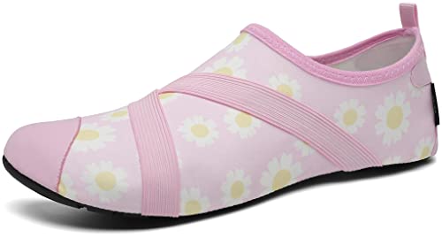 SAGUARO Badeschuhe Damen Wasserschuhe Leichte Atmungsaktiv Strandschuhe Bequem Barfuß Aquasocken Frauen Männer Surfschuhe, Rouge Rosa, 44/45EU von SAGUARO