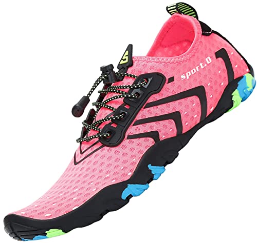 SAGUARO Badeschuhe Damen Wasserschuhe Schwimmschuhe Aquaschuhe Wassersportschuhe Strandschuhe Barfußschuhe Frauen,Stil 1: Pink 40 EU von SAGUARO