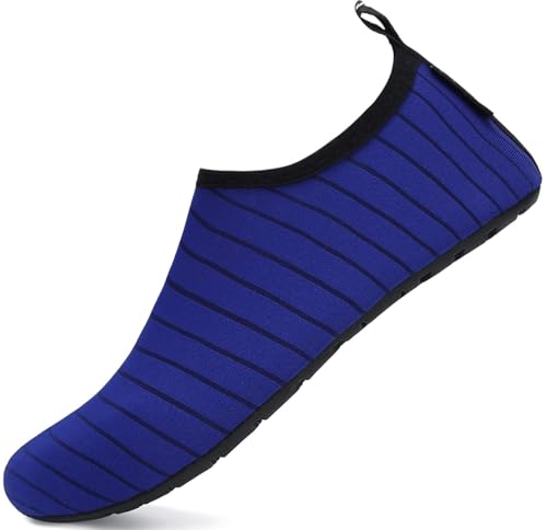 SAGUARO Herren Badeschuhe Wasserschuhe Schwimmschuhe Strandschuhe Aquaschuhe Hausschuhe Pantoffeln Surfschuhe Neoprenschuhe Persisch Blau Gr.40/41 von SAGUARO