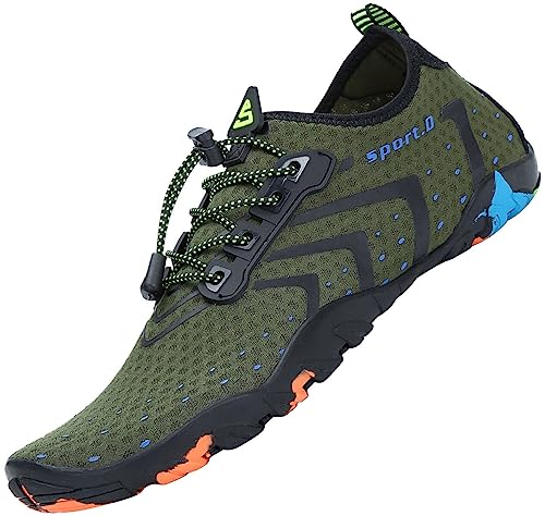 SAGUARO Badeschuhe Herren Schwimmschuhe Wasserschuhe Aqua Schuhe Barefoot Schuhe Strandschuhe Tauchschuhe Outdoor Sport,Stil 1:Grün 45 EU von SAGUARO