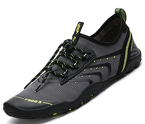 SAGUARO Badeschuhe Herren Strandschuhe Schwimmschuhe Aqua Schuhe Damen Wasserschuhe Schnell Trocknend Barfußschuhe Wassersportschuhe, Grau B 43 EU von SAGUARO