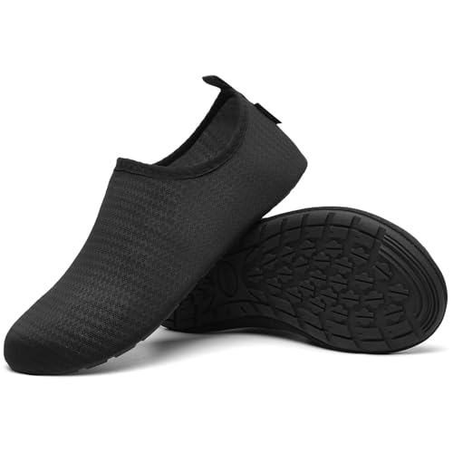 SAGUARO Badeschuhe Herren Wasserschuhe Damen Schwimmschuhe Aquaschuhe Schnell Trocknend Strandschuhe Surfschuhe Leicht Neoprenschuhe Wassersportschuhe Tauchschuhe Vanta Schwarz Gr. 40/41 EU von SAGUARO