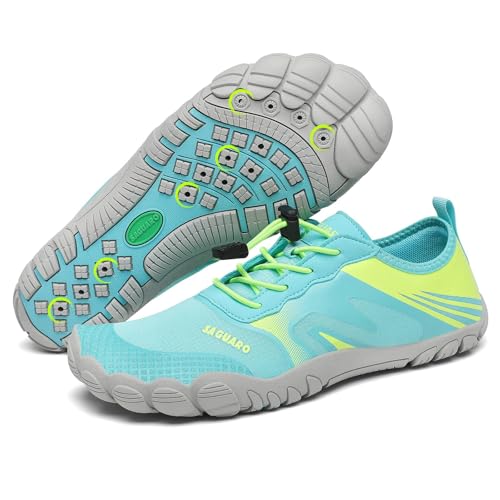 SAGUARO Badeschuhe Damen Herren Barfußschuhe Wasserschuhe Barfuss Schwimmschuhe Gegen Seeigel Aquaschuhe Leicht Strandschuhe rutschfest Barfussschuhe Sport Neoprenschuhe Türkis, Gr.40 von SAGUARO