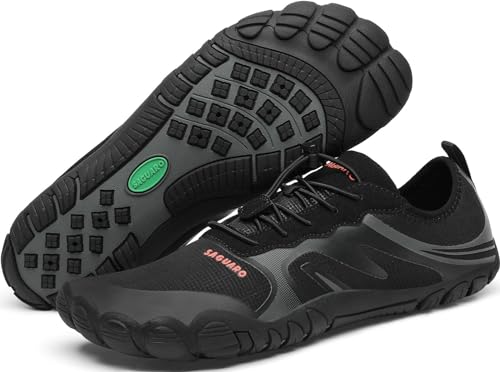 SAGUARO Badeschuhe Herren Damen Wasserschuhe Schwimmschuhe Strandschuhe Aquaschuhe Neoprenschuhe Tauchschuhe - rutschfeste Leicht Schnelltrocknende, Unheimlich Schwarz Gr.45 EU von SAGUARO