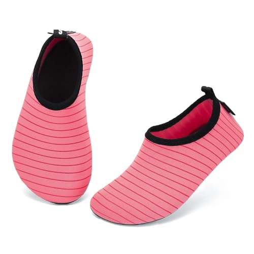 SAGUARO Badeschuhe Kinder Kleinkind Strandschuhe Schwimmschuhe Wasserschuhe Jungen Mädchen Aquaschuhe Barfußschuhe für Strand Schwimmbad(033 Pink,24/25 EU) von SAGUARO