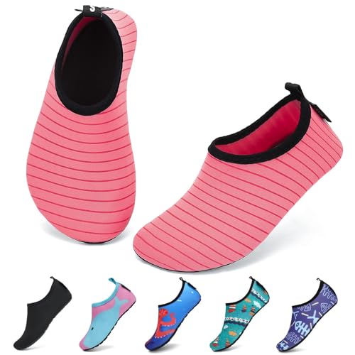 SAGUARO Badeschuhe Kinder Wasserschuhe Kleinkind Schwimmschuhe Strandschuhe Jungen Mädchen Aquaschuhe für Strand Schwimmbad, Wassermelone Rot, 32/33 EU von SAGUARO