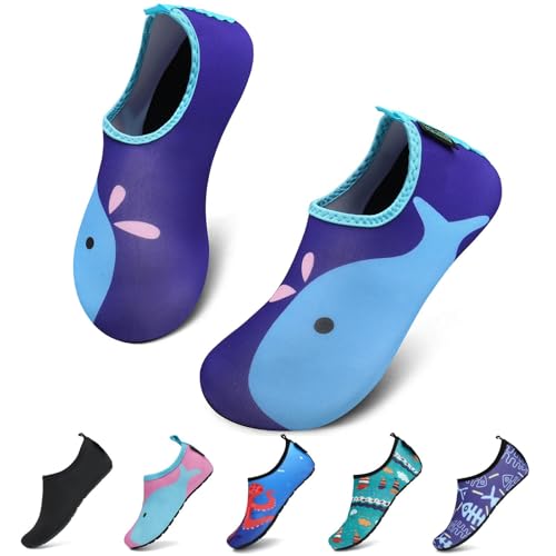 SAGUARO Badeschuhe Kinder Wasserschuhe Kleinkind Schwimmschuhe Strandschuhe Jungen Mädchen Aquaschuhe für Strand Schwimmbad, Beere Blau, 32/33 EU von SAGUARO