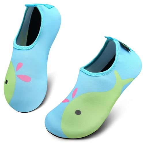 SAGUARO Badeschuhe Kinder Kleinkind Strandschuhe Schwimmschuhe Wasserschuhe Jungen Mädchen Aquaschuhe Barfußschuhe für Strand Schwimmbad(067 Grün,26/27 EU) von SAGUARO