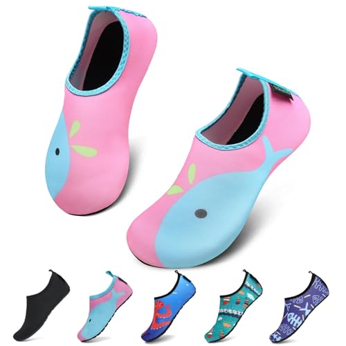 SAGUARO Badeschuhe Kinder Wasserschuhe Kleinkind Schwimmschuhe Strandschuhe Jungen Mädchen Aquaschuhe für Strand Schwimmbad, Taffy Rosa, 24/25 EU von SAGUARO