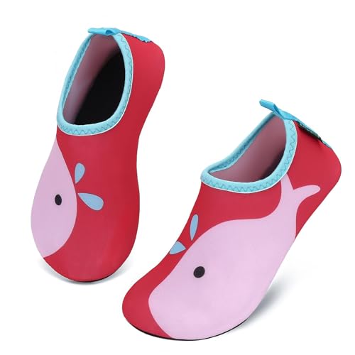 SAGUARO Badeschuhe Kinder Kleinkind Strandschuhe Schwimmschuhe Wasserschuhe Jungen Mädchen Aquaschuhe Barfußschuhe für Strand Schwimmbad(067 Rot,20/21 EU) von SAGUARO