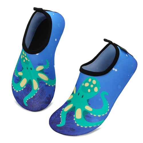 SAGUARO Badeschuhe Kinder Kleinkind Strandschuhe Schwimmschuhe Wasserschuhe Jungen Mädchen Aquaschuhe Barfußschuhe für Strand Schwimmbad(068 Blau,26/27 EU) von SAGUARO